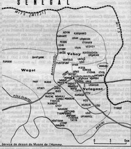 Carte du pays Coniagui