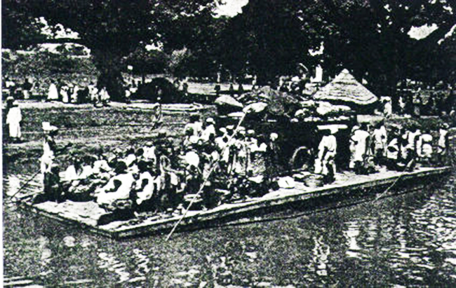 Bac de Kankan sur le Milo, avant la construction du pont