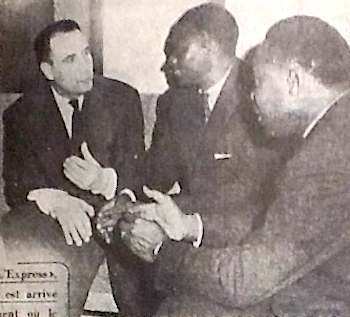 Francois Mitterand. Sekou Toure, Lansana Beavogui en 1961