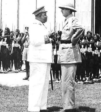 Gouverneur-general Felix Eboue et le General de Gaulle, Brazzaville, 1943